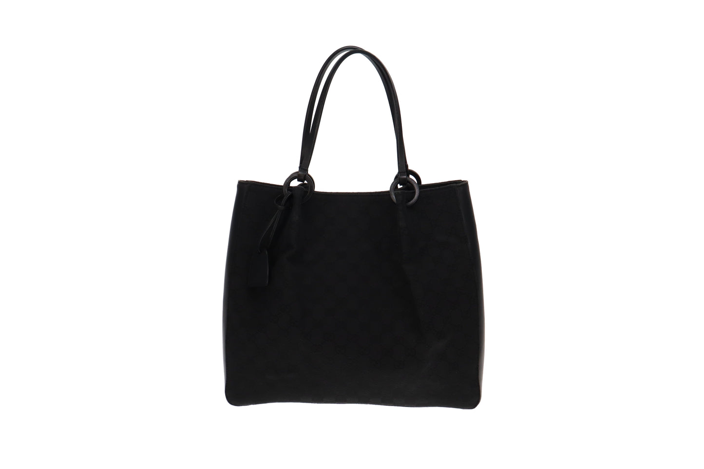 Gucci Black Leather Canvas Tote Style 12