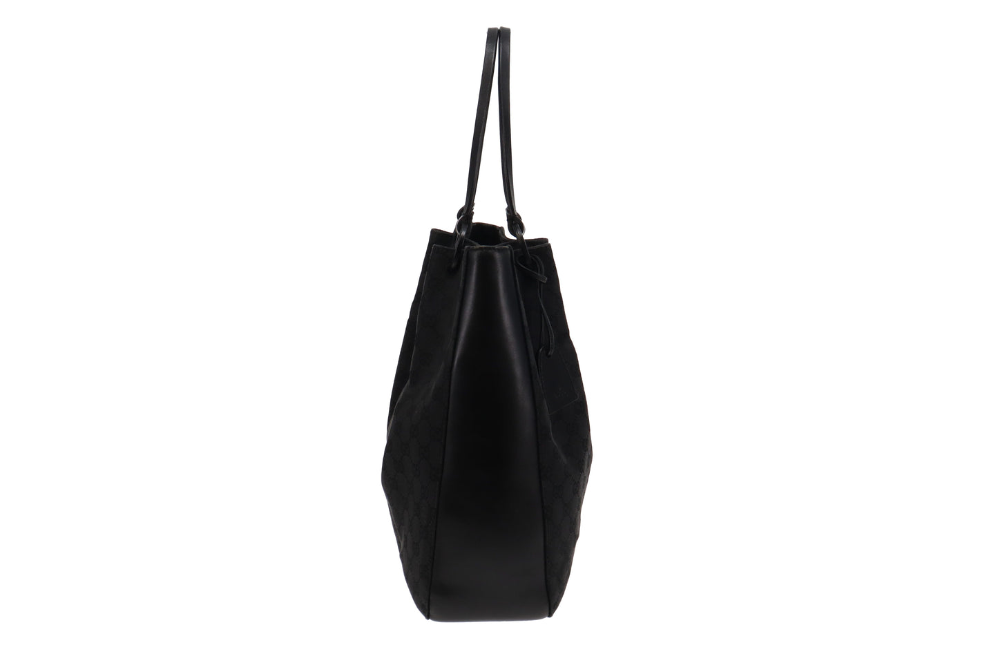 Gucci Black Leather Canvas Tote Style 12