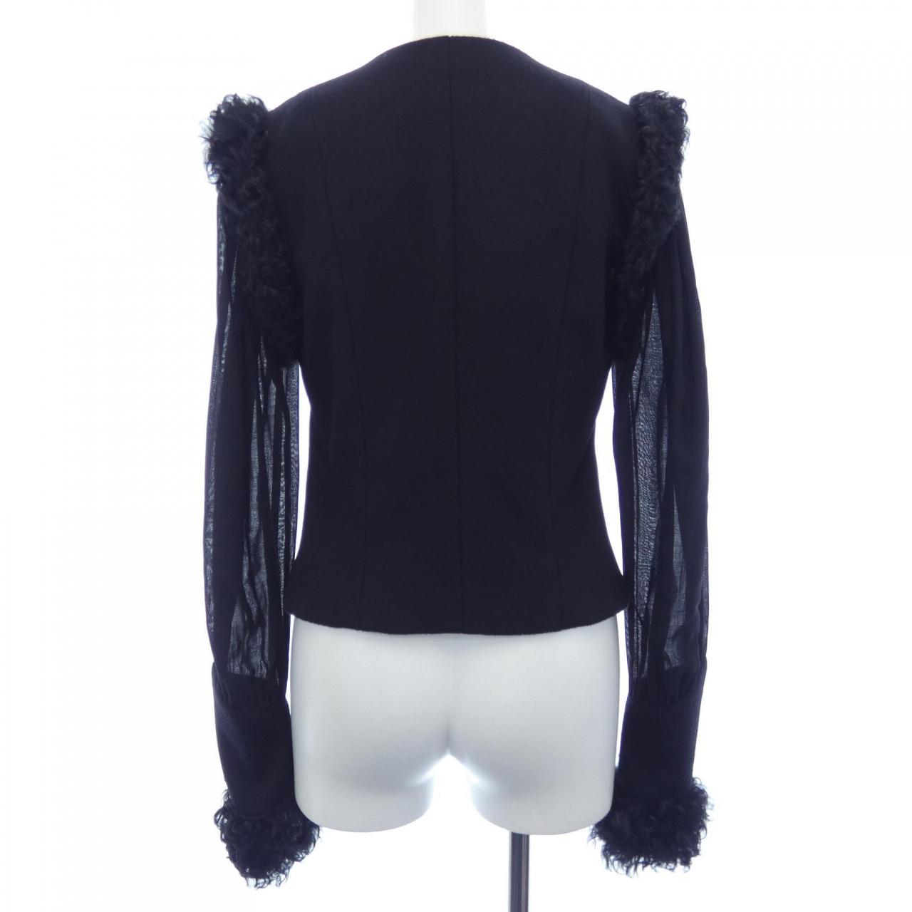 Chanel P36039W04332 09A 100% Cashmere Collarless Jacket Handbag