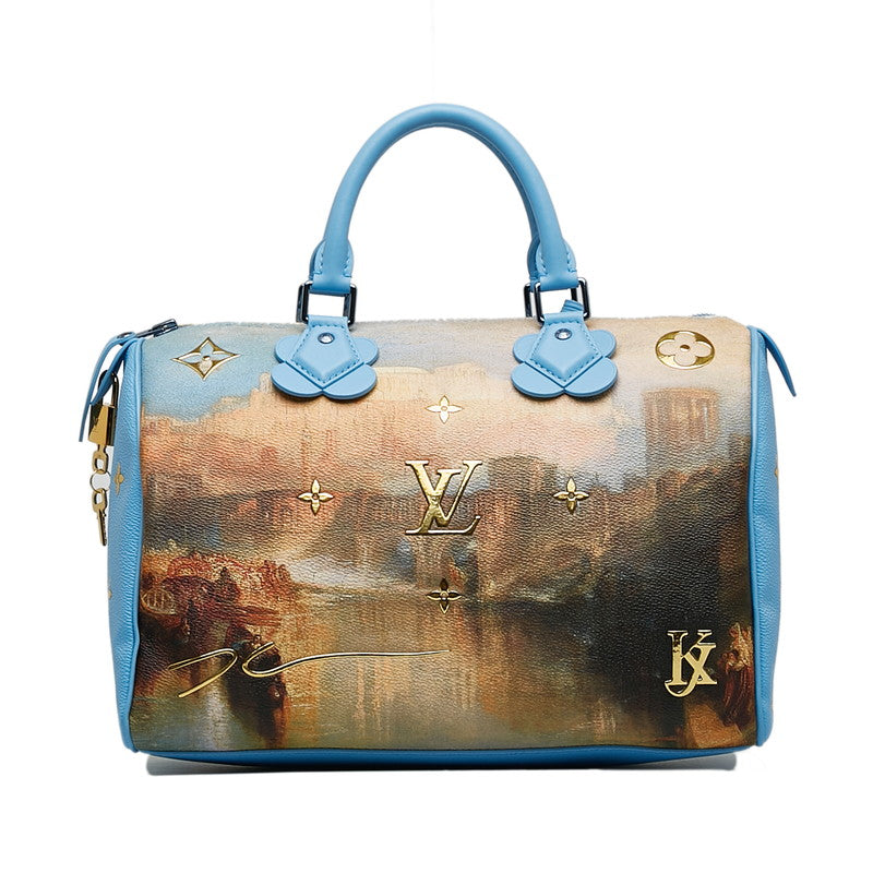 Louis Vuitton Masters Collection Turner Speed 30 Handbag Blue Multicolor PVC Leather Ladies Louis Vuitton