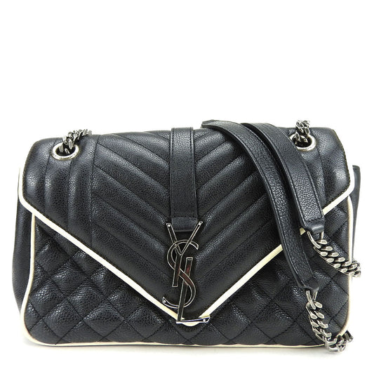Saint Laurent Envelope Leather Shoulder Bag