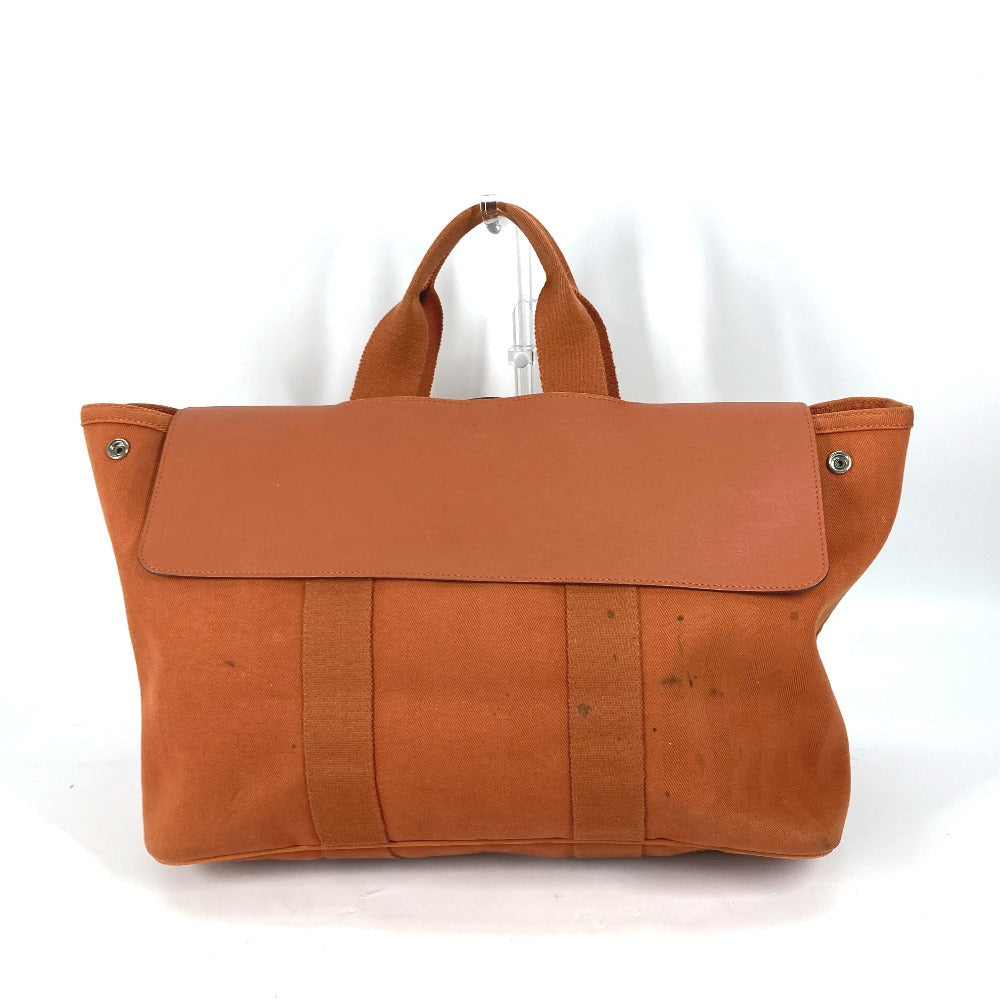 HERMES Tote Bag Canvas / Leather Orange bag handbag Valparaiso MM Women
