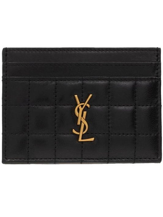 Luxury Saint Laurent Trending 2026 Cassandre Quilting Leather Card Wallet Black