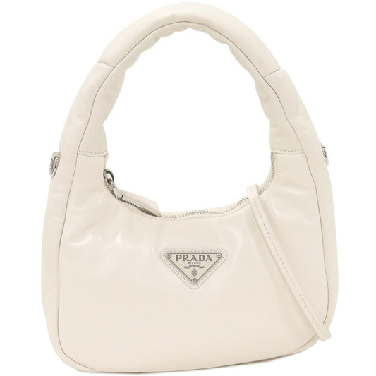 Prada Nappa Calf Leather 2way Bag Ivory
