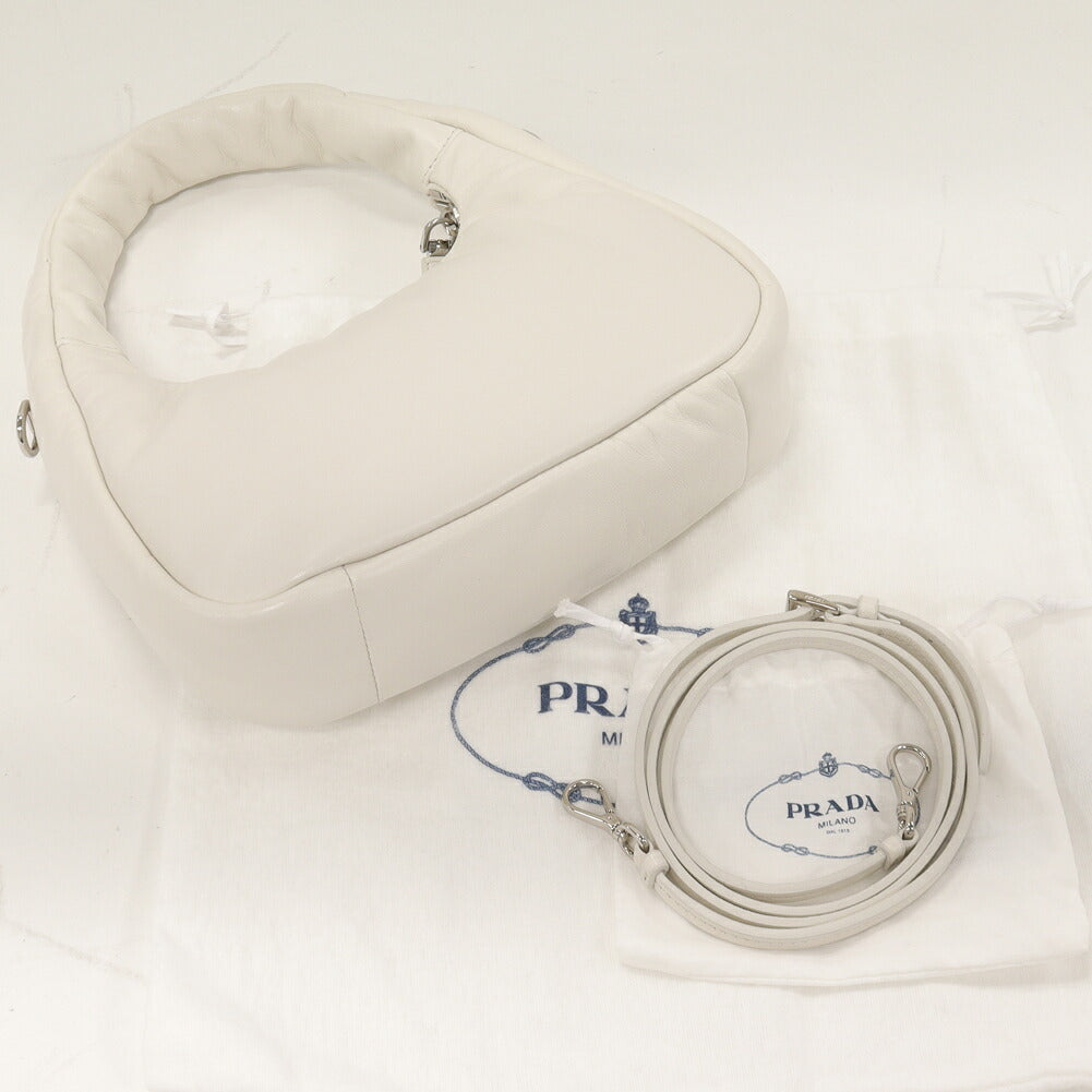 Prada Nappa Calf Leather 2way Bag Ivory