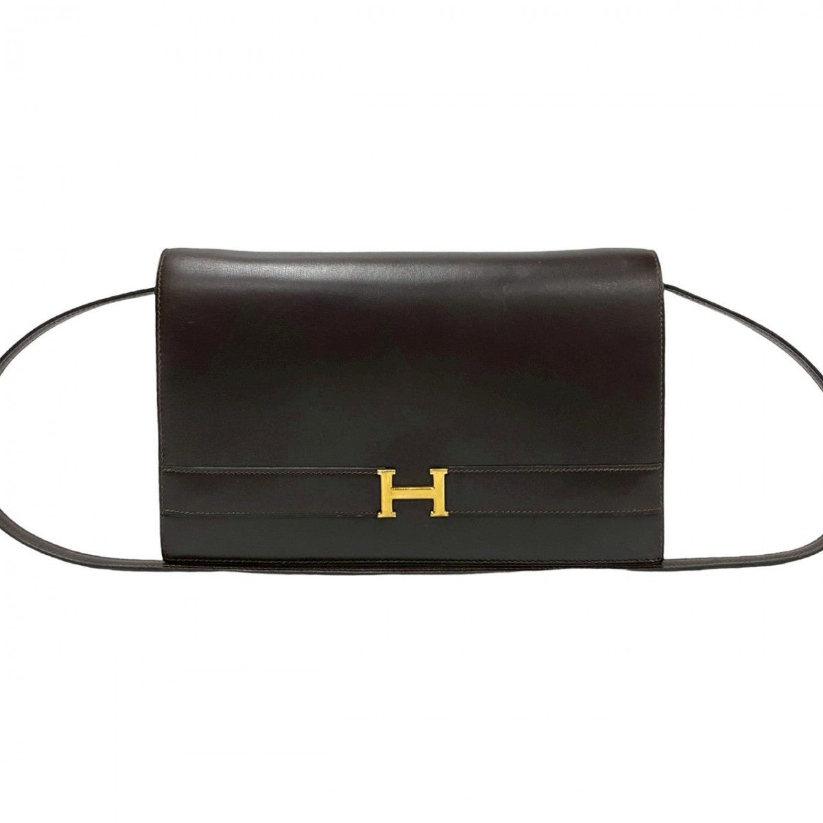 HERMES Shoulder Bag Box scarf Brown Annie