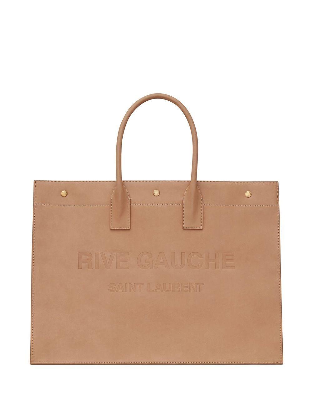 Luxury Saint Laurent Trending 2026 Men's Ysl Rive Gauche Tote in Vintage Brown Gold | 587273BWRPW2725