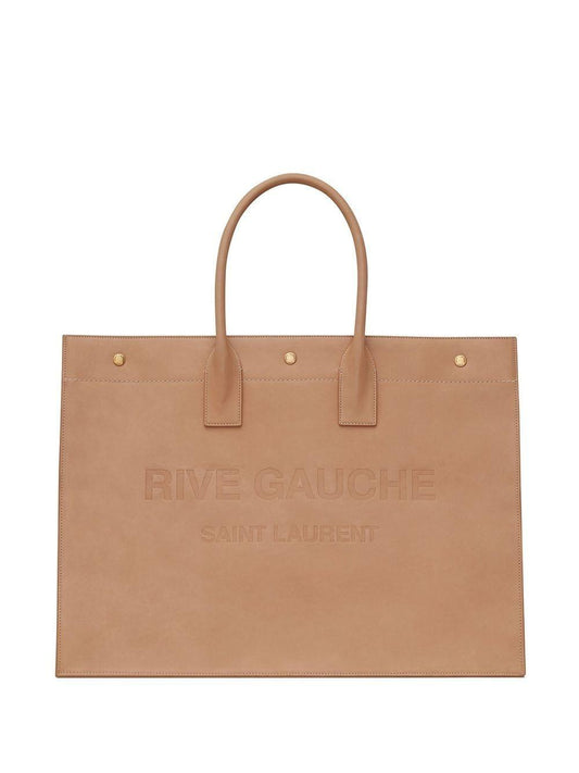 Luxury Saint Laurent Trending 2026 Men's Ysl Rive Gauche Tote in Vintage Brown Gold | 587273BWRPW2725
