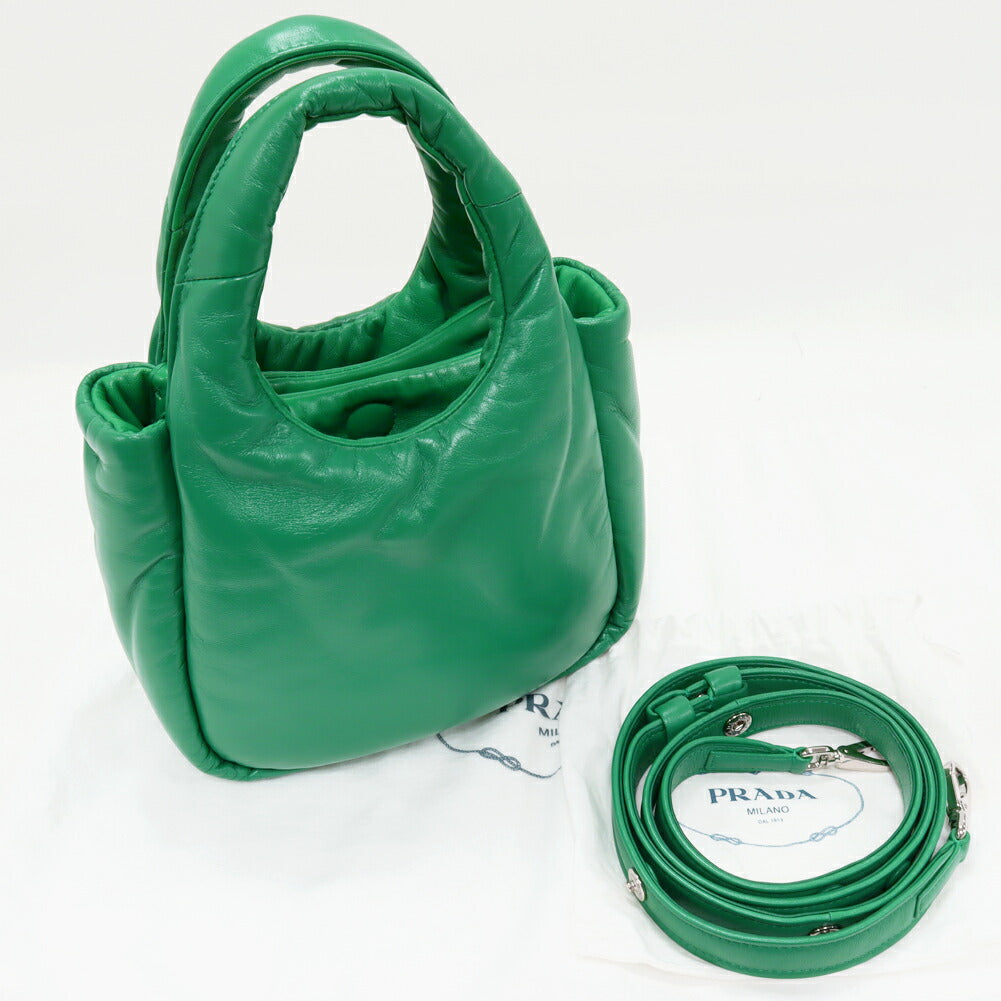 Prada Padded Nappa Triangle Nappa Leather 2way Bag