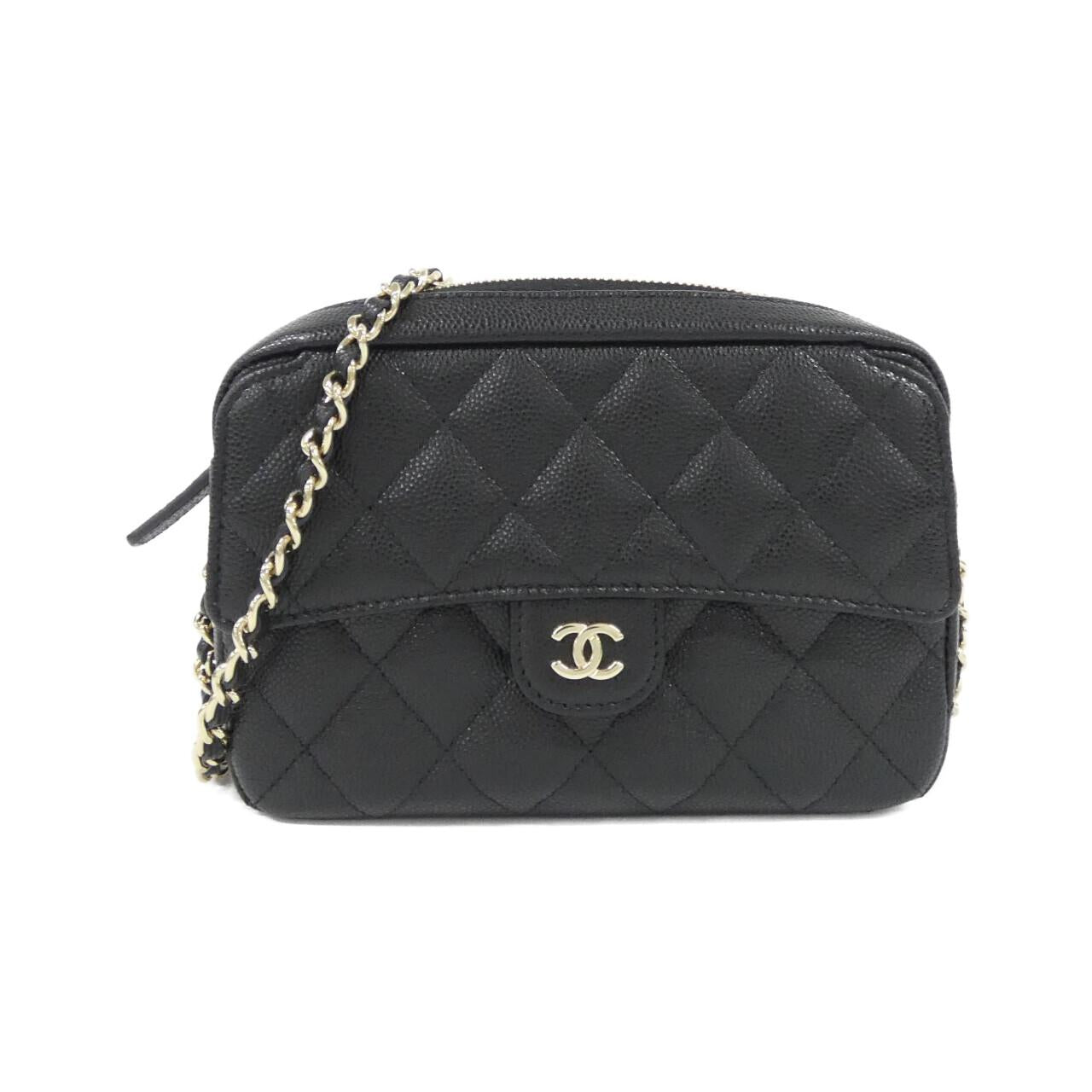 Chanel Timeless Classic Line Caviar Skin Chain Clutch