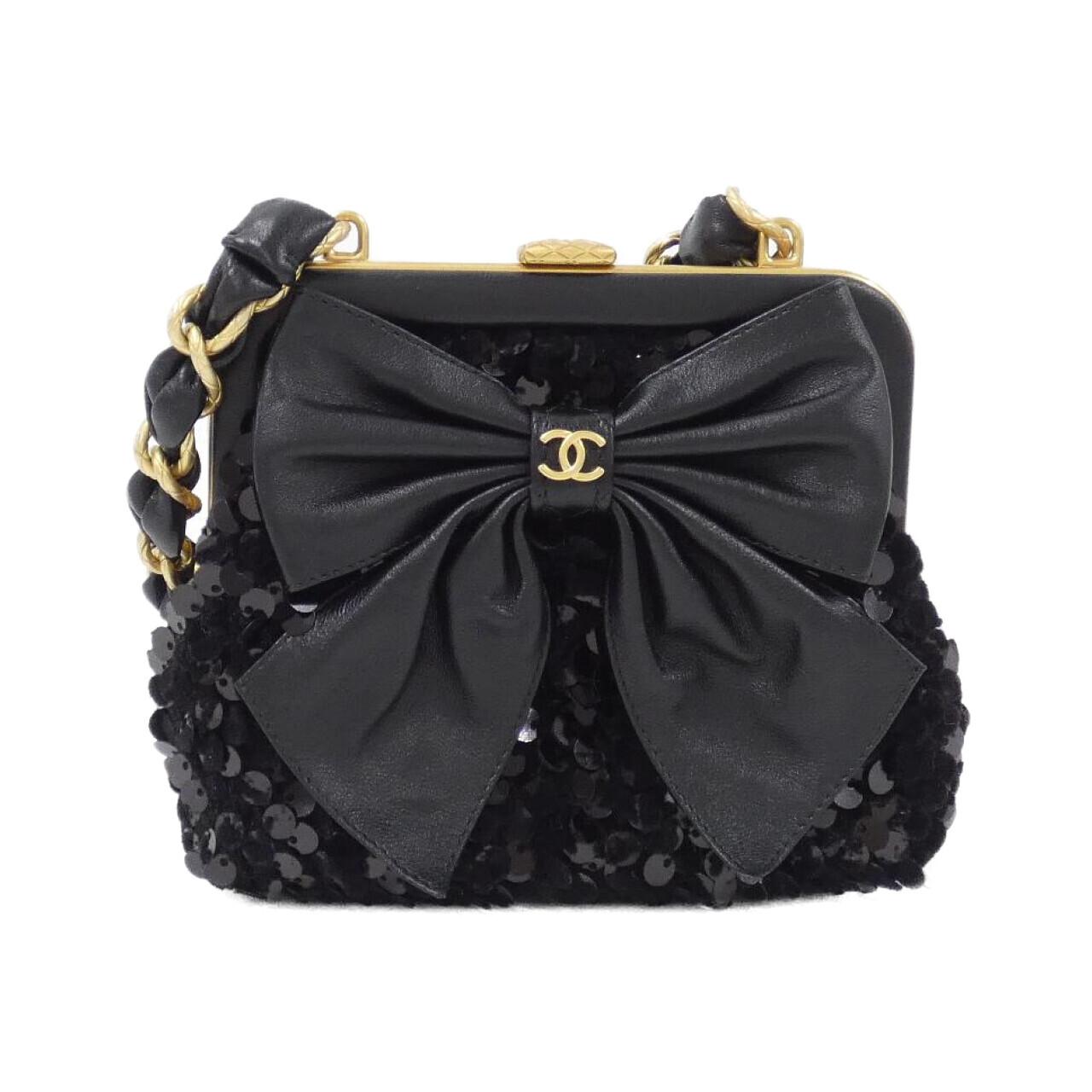 Chanel Tweed Spangle Chain Clutch