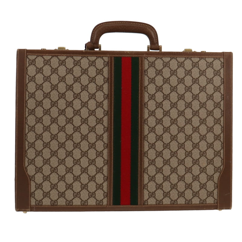 Gucci Leather Canvas Handbag