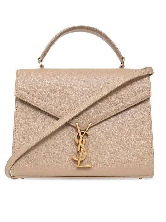 Luxury Saint Laurent Trending 2026 Casandra Grain Leather Tote Bag Beige