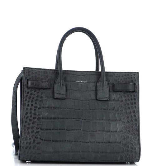 Luxury Saint Laurent Trending 2025 Sac de Jour NM Bag Crocodile Embossed Leather Baby