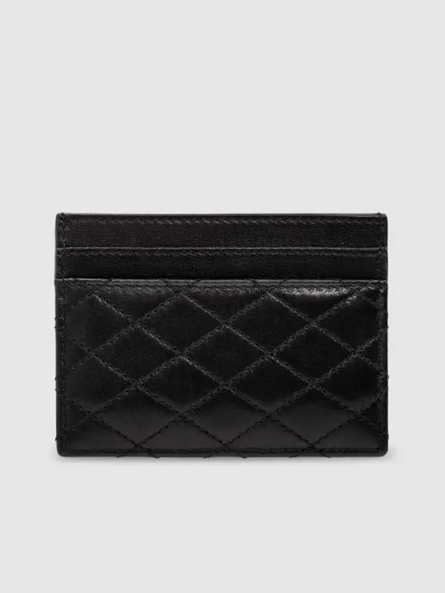 Luxury Saint Laurent Trending 2026 Gabi Quilted Lambskin Card Wallet Black