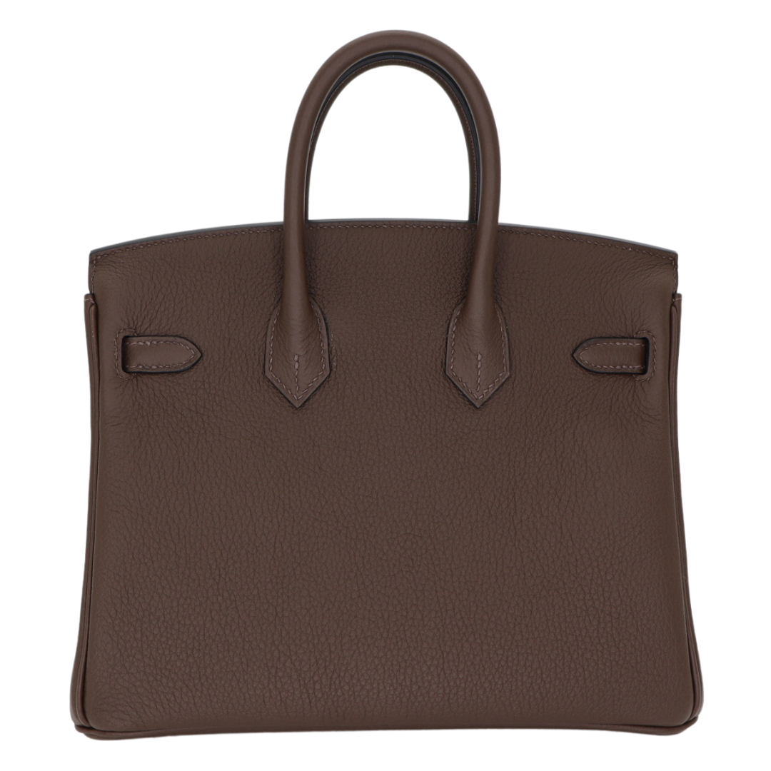 Hermes25cm Birkin Ecorce Togo Leather Palladium Hardware