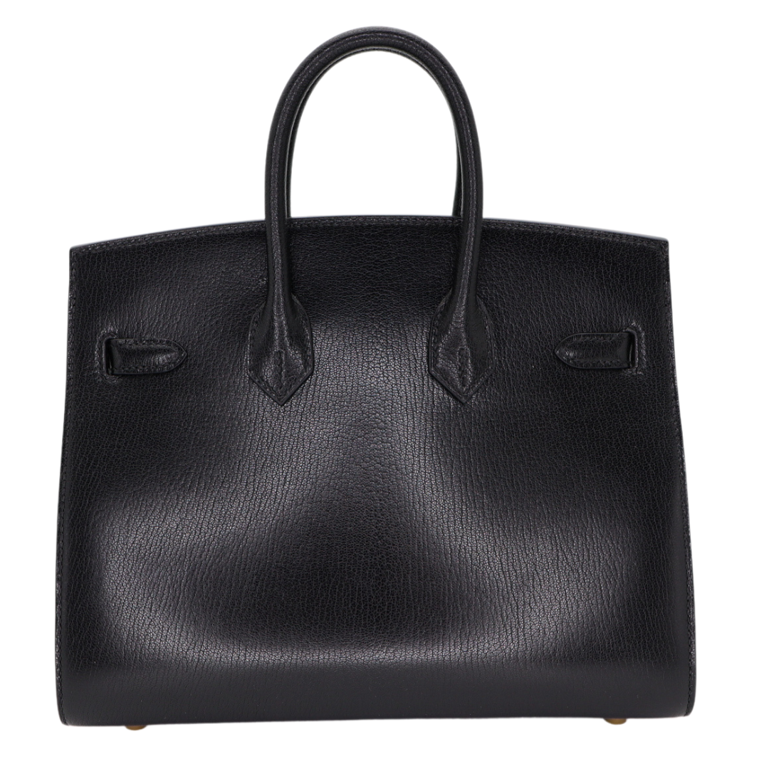Hermes25cm Birkin Sellier Black Chèvre Leather Gold Hardware