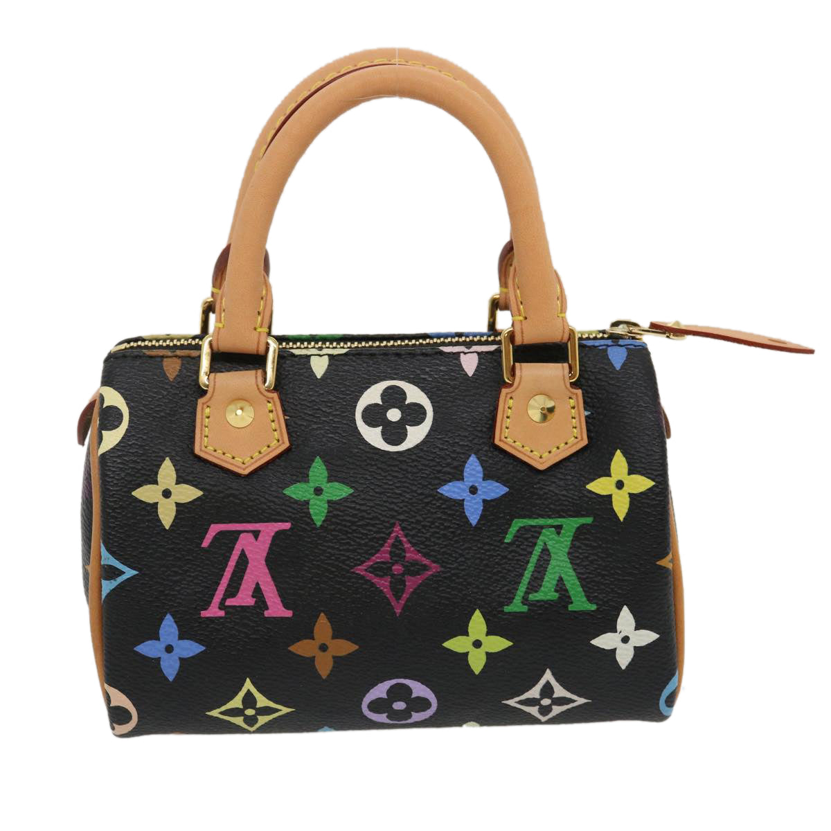 Louis Vuitton Monogram Multicolor Mini Hand Bag Black Auth 27252A