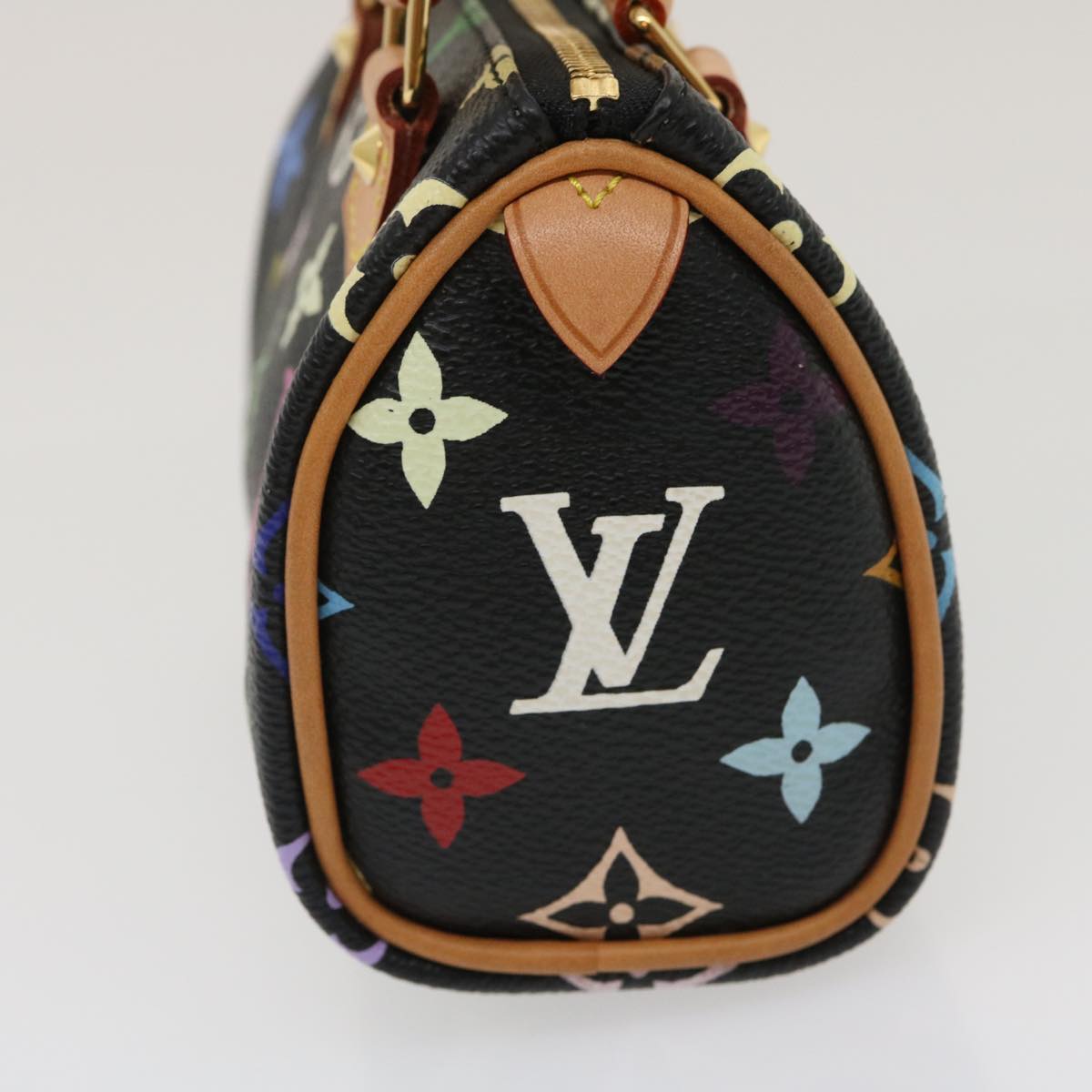Louis Vuitton Monogram Multicolor Mini Hand Bag Black Auth 27252A