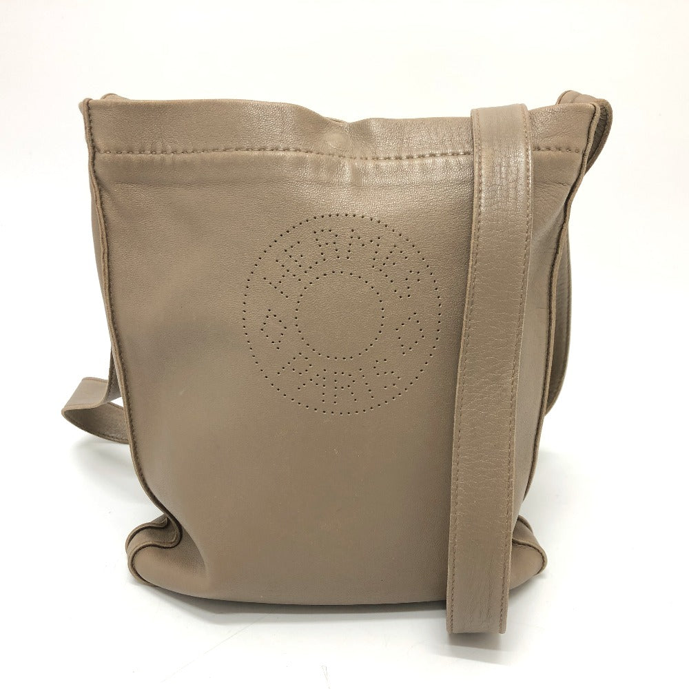 HERMES Shoulder Bag leather Brown Crude cell