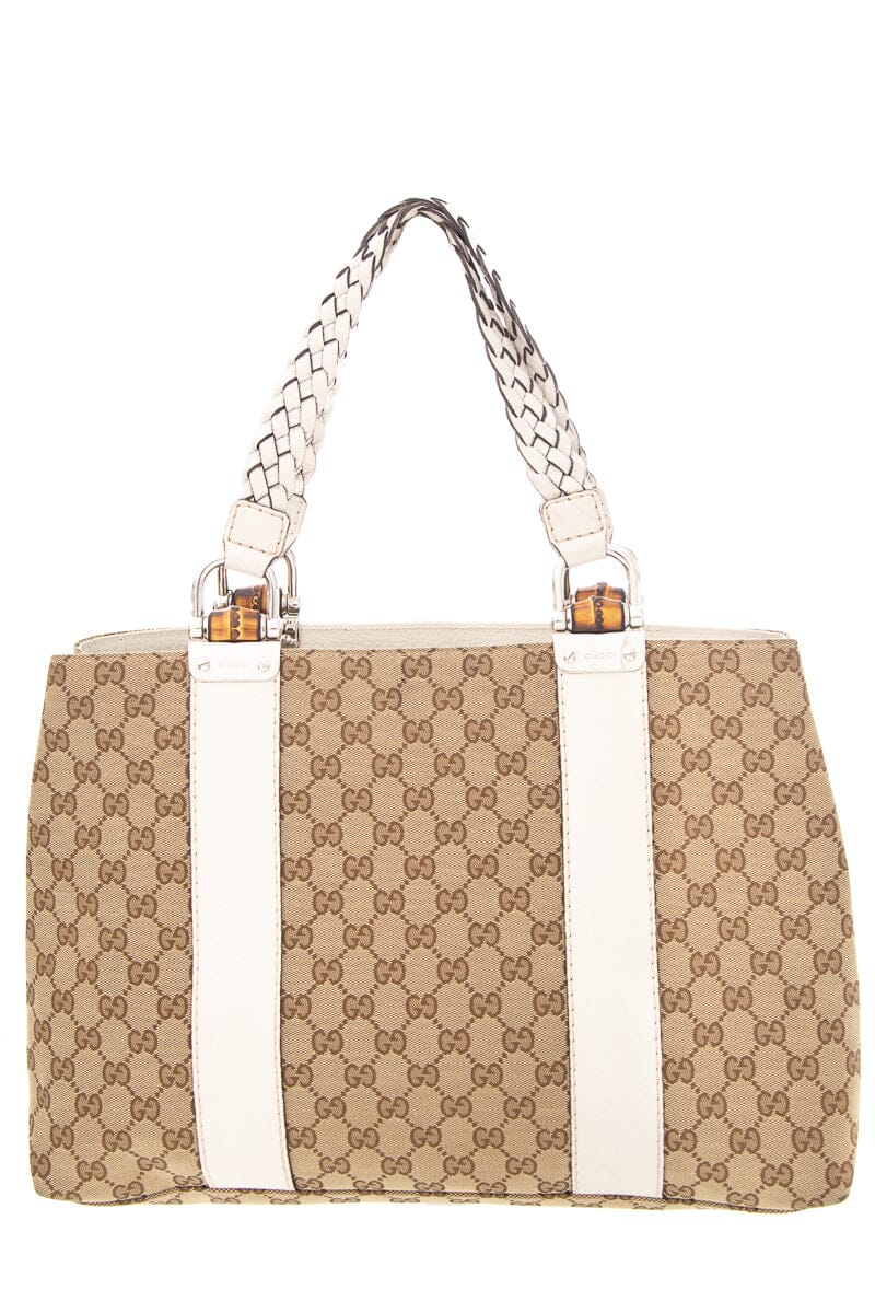 Gucci GG Supreme Brown Canvas Tote Style 3