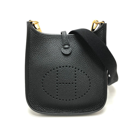 HERMES Shoulder Bag Taurillon Clemence black Evelyn TPM Amazone