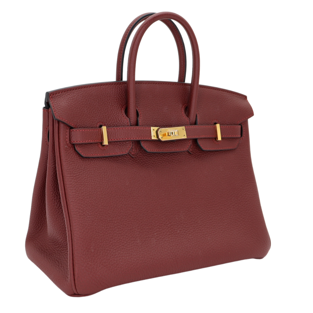 Hermes25cm Birkin Rouge H Togo Leather Gold Hardware