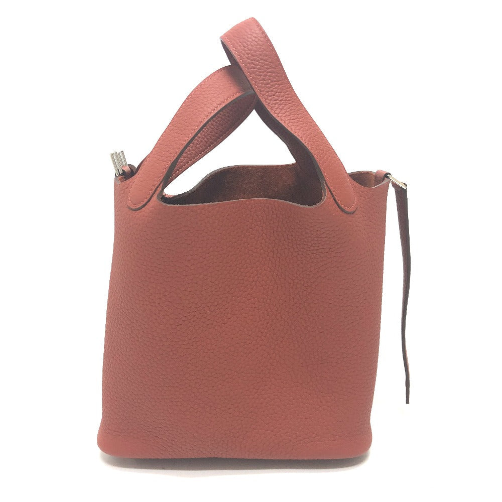 HERMES Handbag Taurillon Clemence Red Picotan Lock PM Women