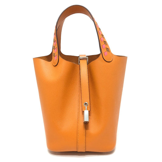 HERMES Handbag Epsom Orange Picotan Lock PM Tresage