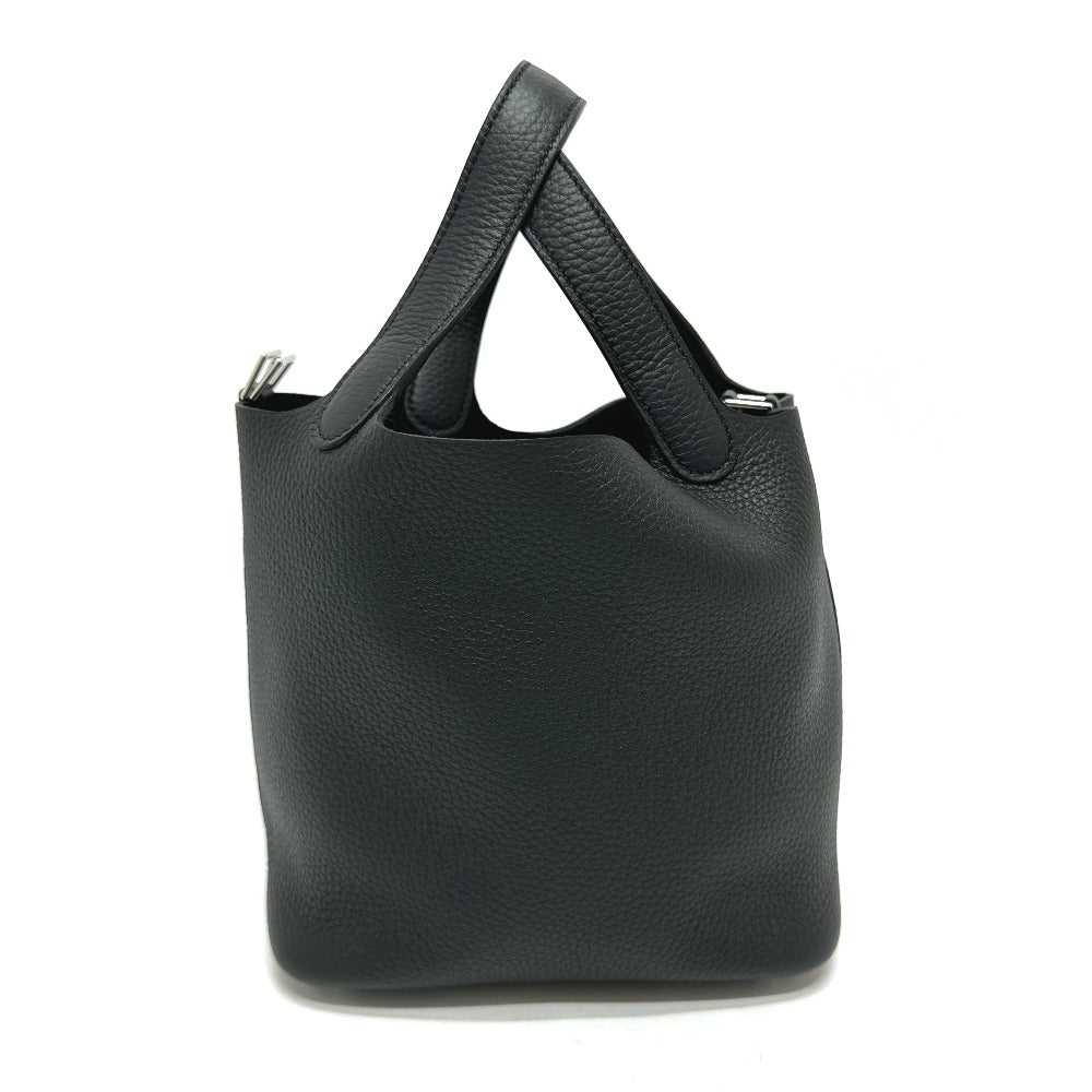 HERMES Handbag Taurillon Clemence black Picotan Lock PM Women
