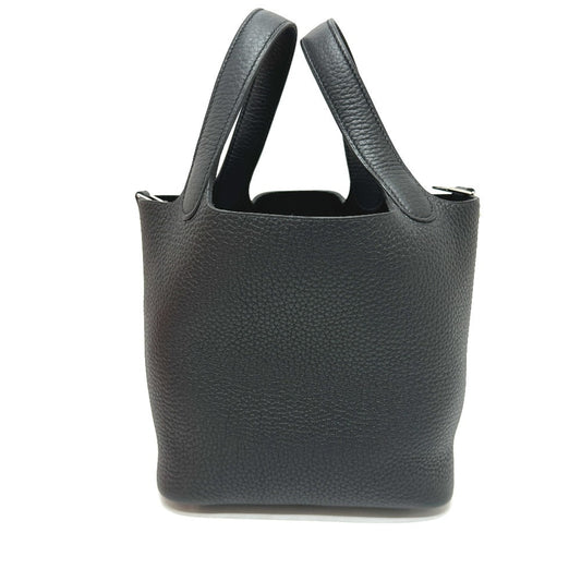 HERMES Handbag Taurillon Clemence black Picotan Lock PM Women
