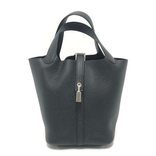 HERMES Handbag Taurillon Clemence black Picotan Lock PM