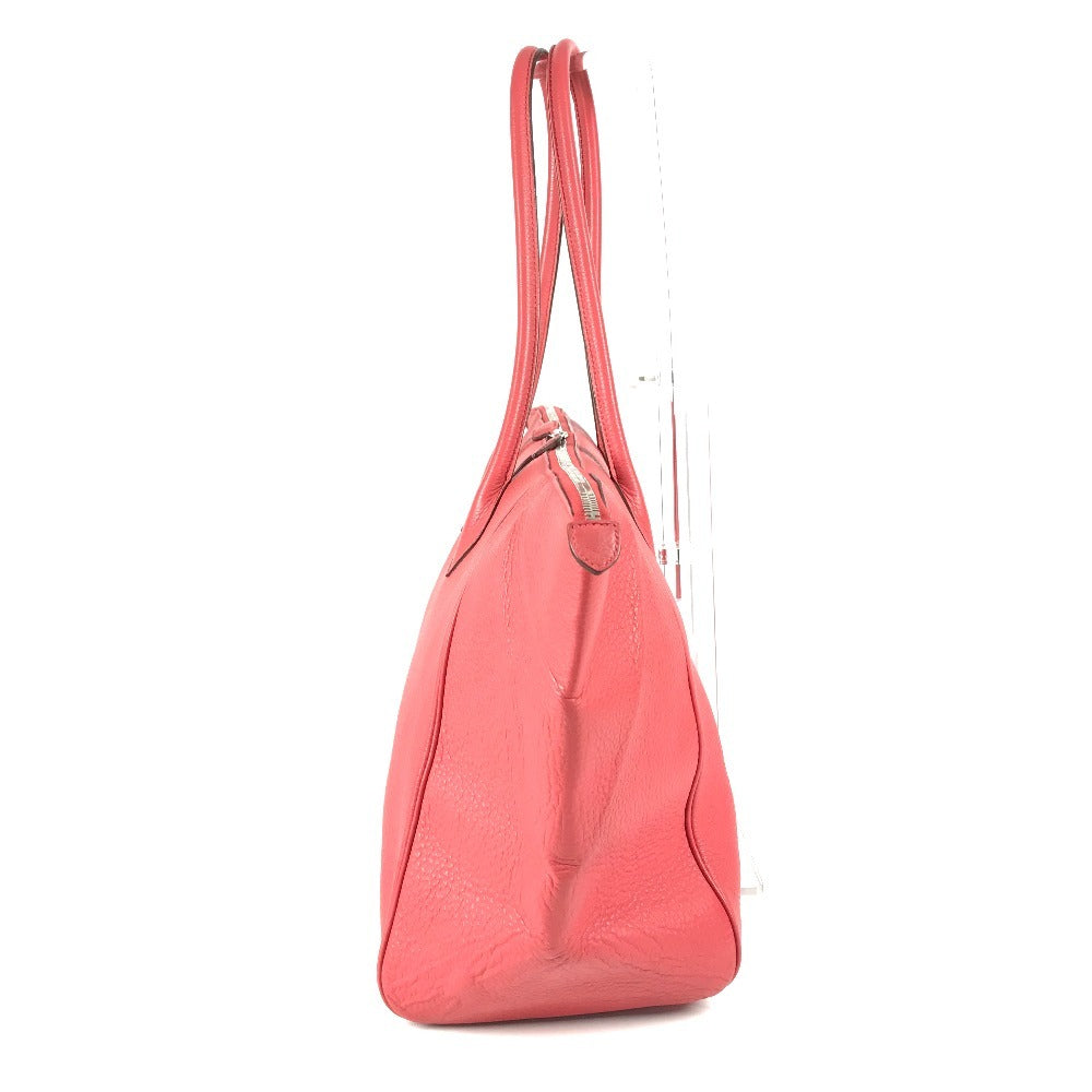 HERMES Boston Duffel bag Taurillon Clemence Red Parinobe bay 40 unisex(Unisex)