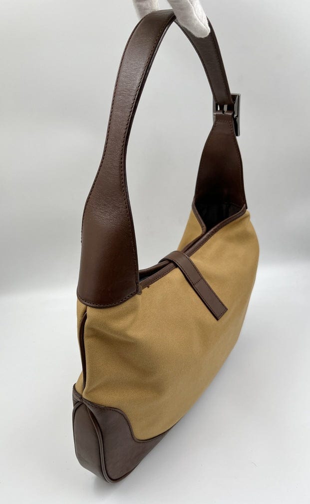 Gucci Nylon Leather Canvas Shoulder Bag