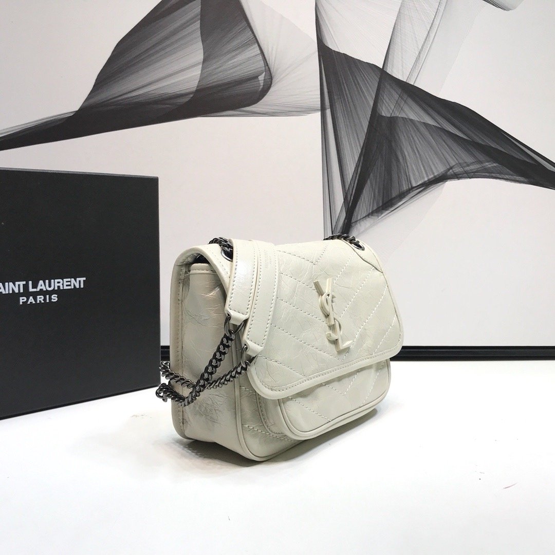 Yves Saint Laurent Niki Baby Chain Bag In Crinkled