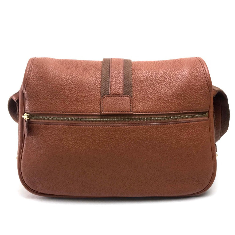 HERMES Shoulder Bag Taurillon Clemence Brown Boolean Lang Women