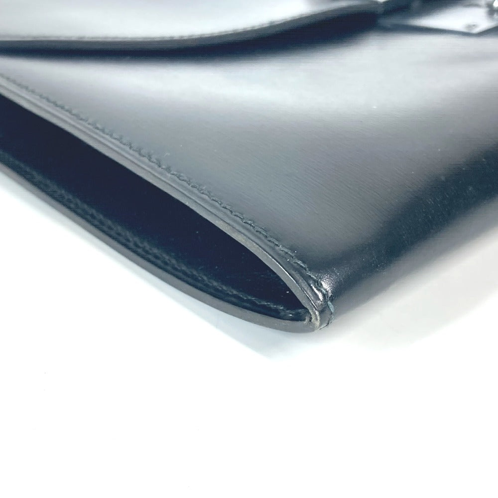 HERMES Clutch bag Box scarf black bag pouch Kirius mens