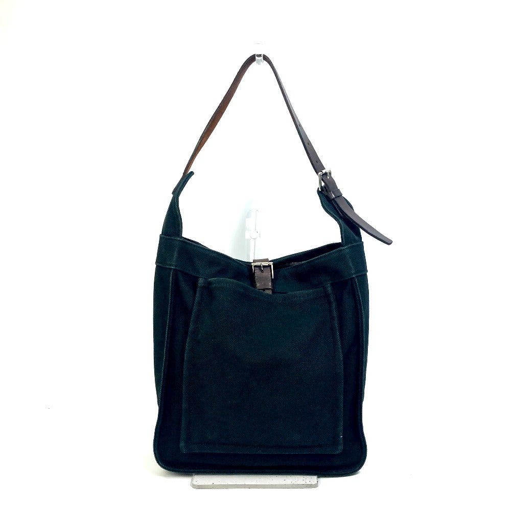 HERMES Tote Bag Canvas, Leather black Shoulder Maruwari PM Women