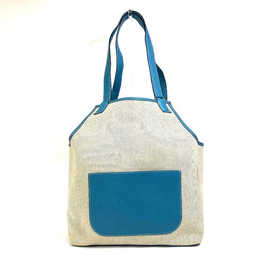 HERMES Tote Bag Toile Ash / Taurillon Clemence blue Shoulder Bag Shoulder Bag Jardine PM Women