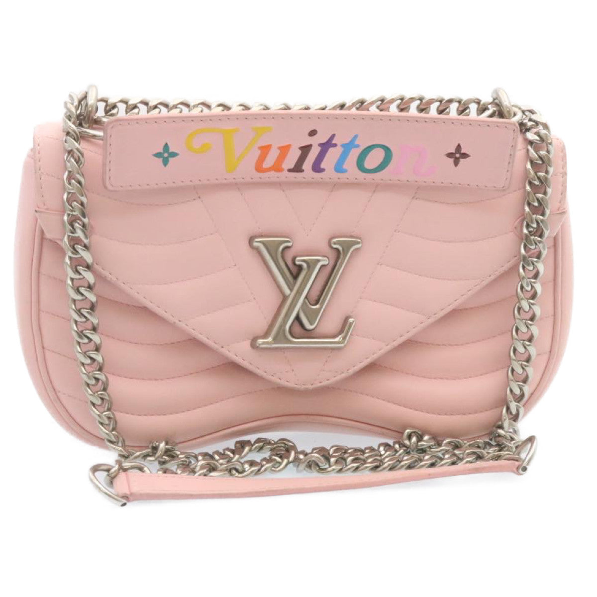 LOUIS VUITTON New Wave MM 2Way Chain Shoulder Bag Pink LV 28676A