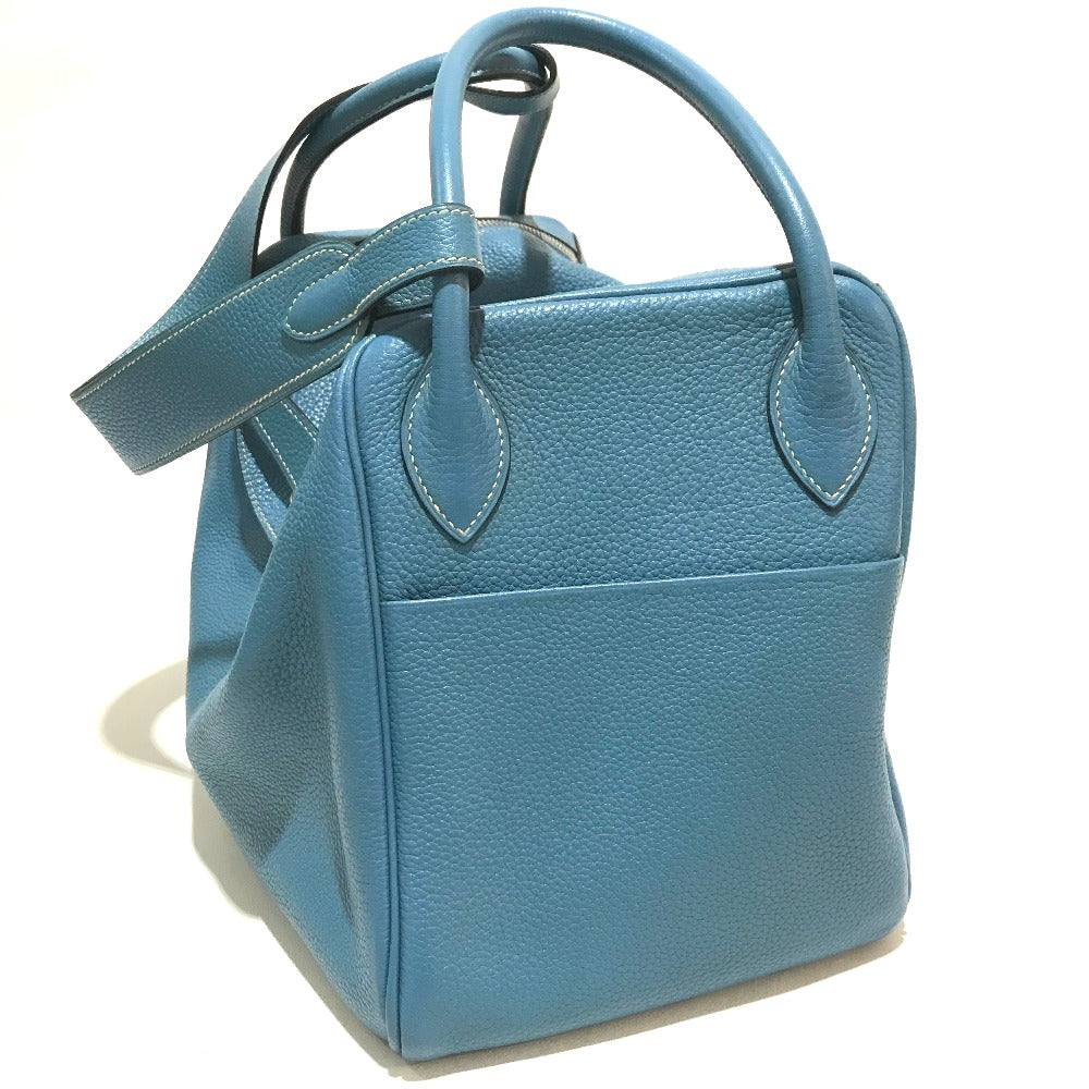 HERMES Handbag Taurillon Clemence blue Lindy 34 Women