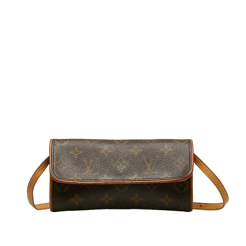 Louis Vuitton Monogram Twin PM Shoulder Bag Brown PVC Leather Louis Vuitton