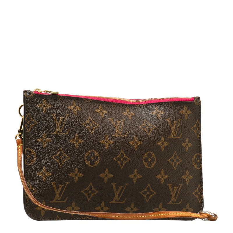 LOUIS VUITTON Neverfull MM Clutch Pouch Monogram Brown Ladies Tote