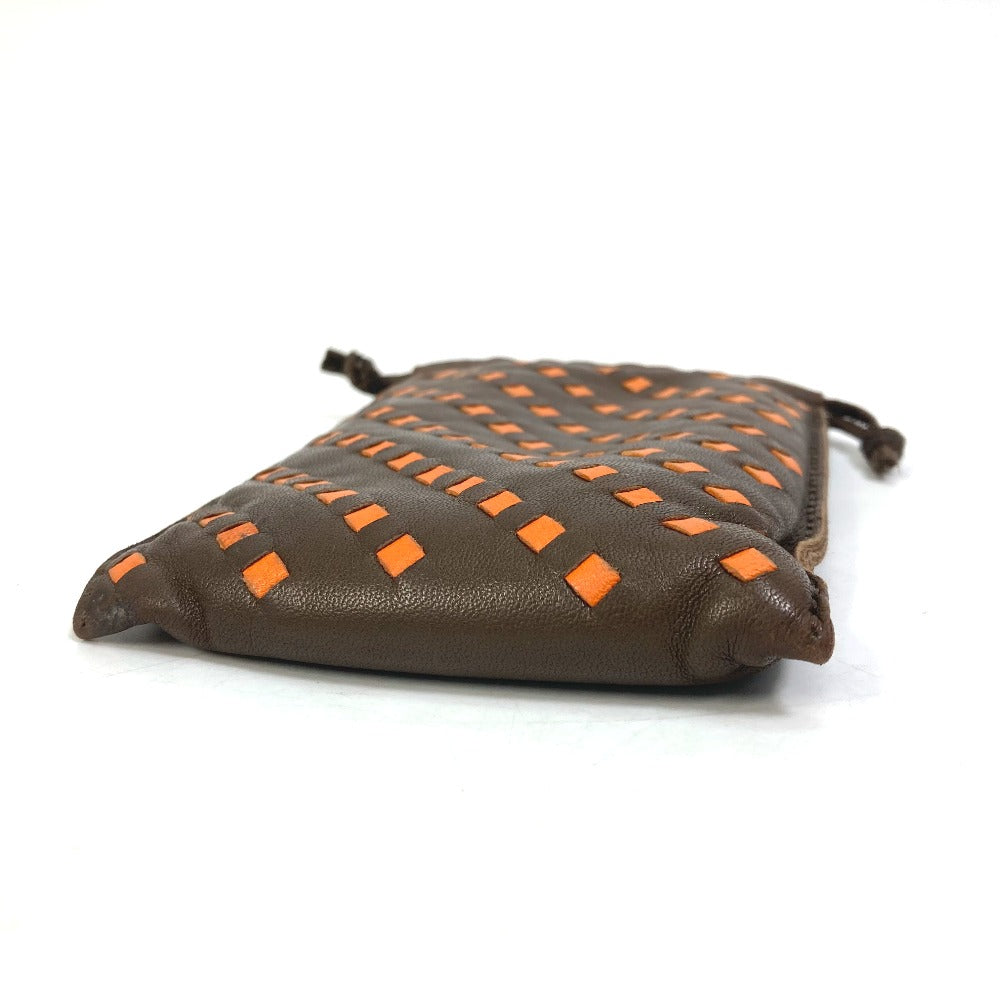 HERMES Pouch Anyo Miro Brown Pochette Pillow PM Women