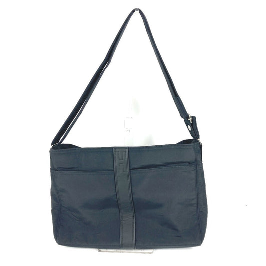 HERMES Shoulder Bag Nylon black Acapulco Basas MM