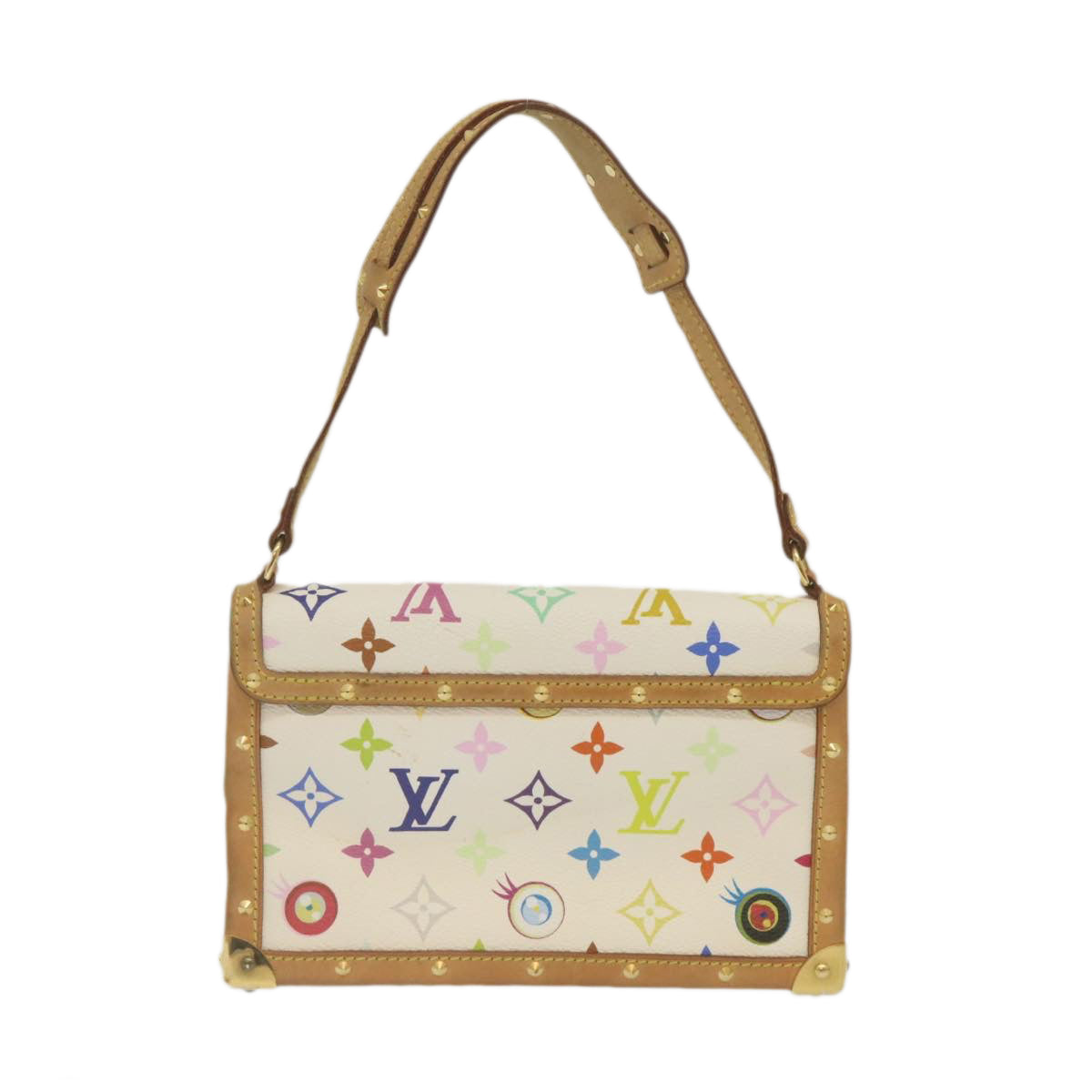 LOUIS VUITTON Monogram Pochette Eye Miss You Hand Bag White LV