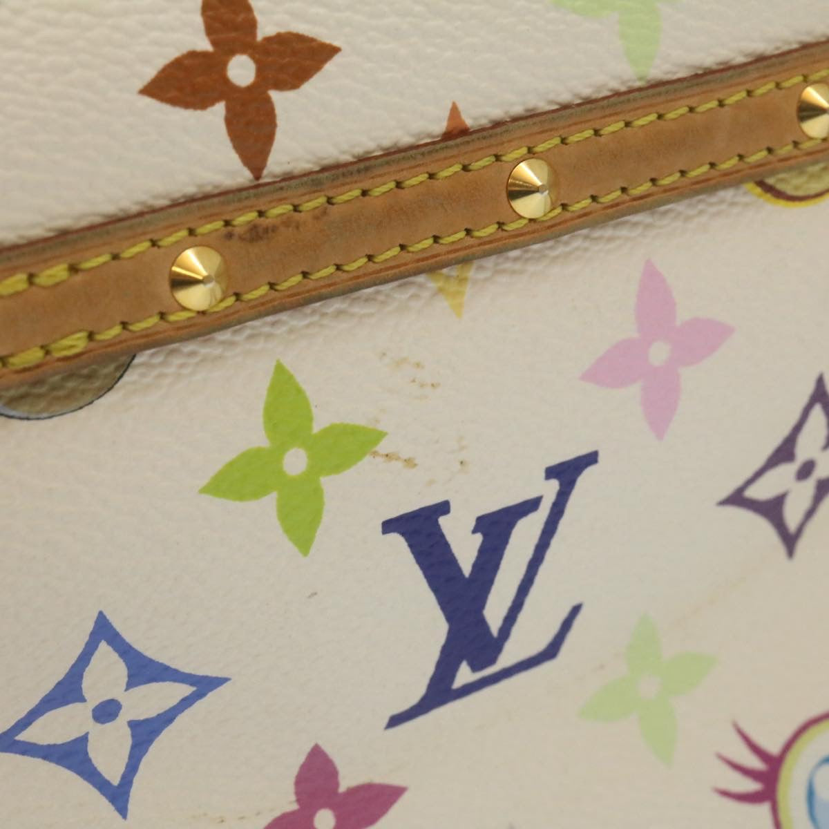 LOUIS VUITTON Monogram Pochette Eye Miss You Hand Bag White LV