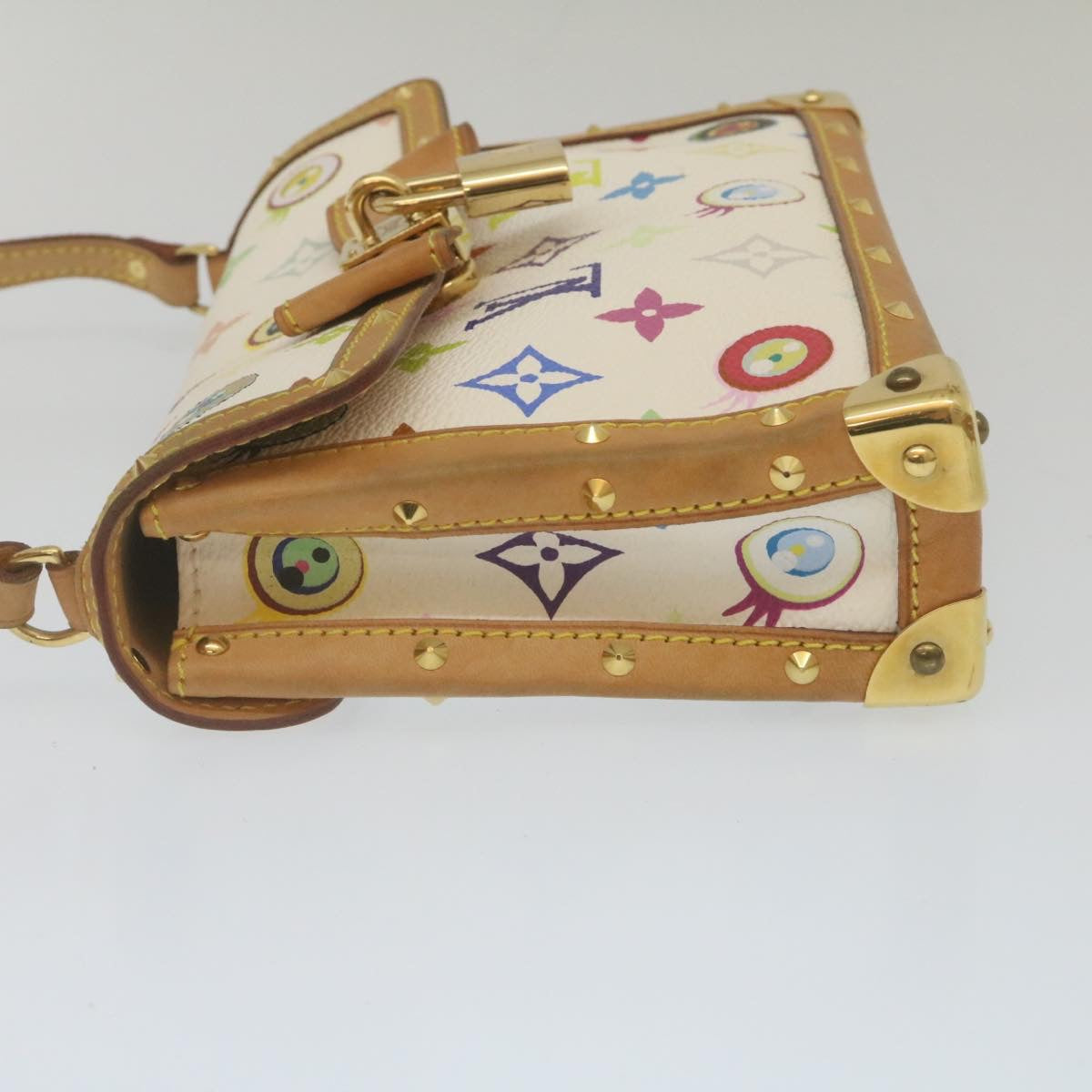 LOUIS VUITTON Monogram Pochette Eye Miss You Hand Bag White LV
