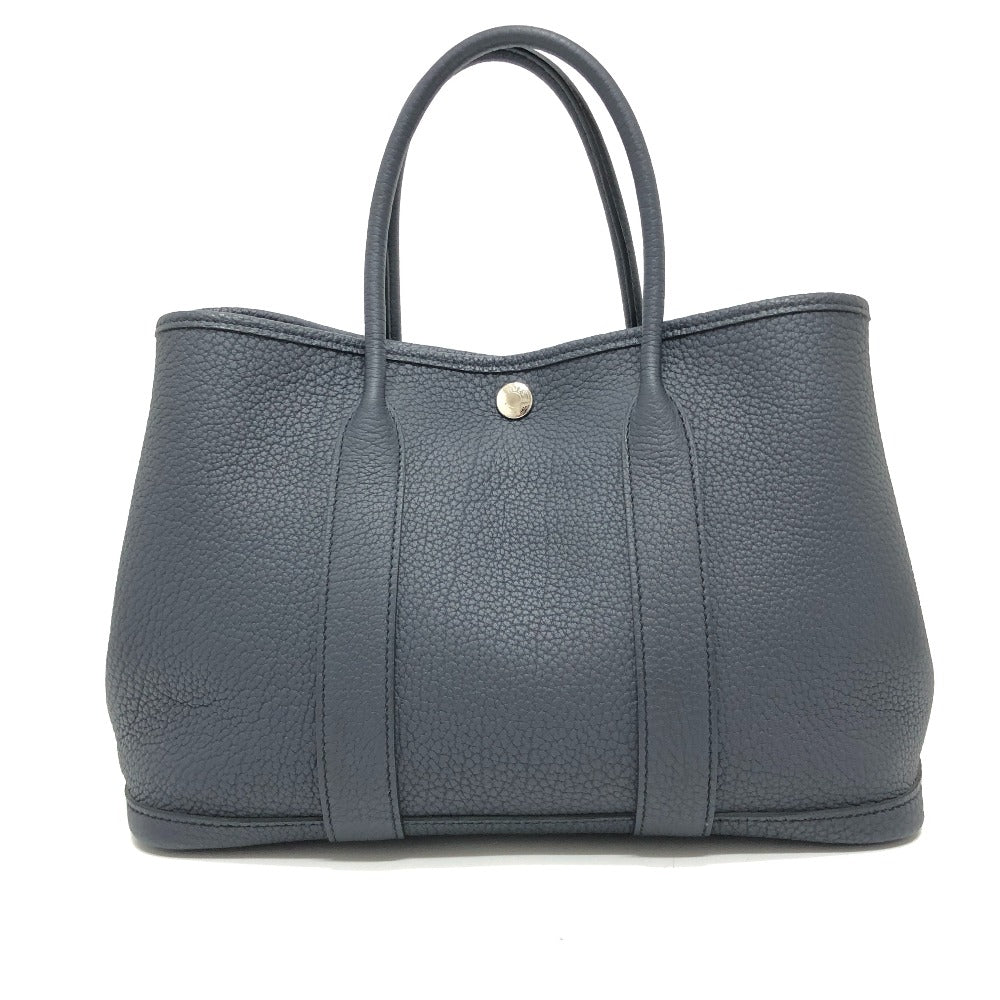 HERMES Handbag leather black Garden Party TPM Negonda