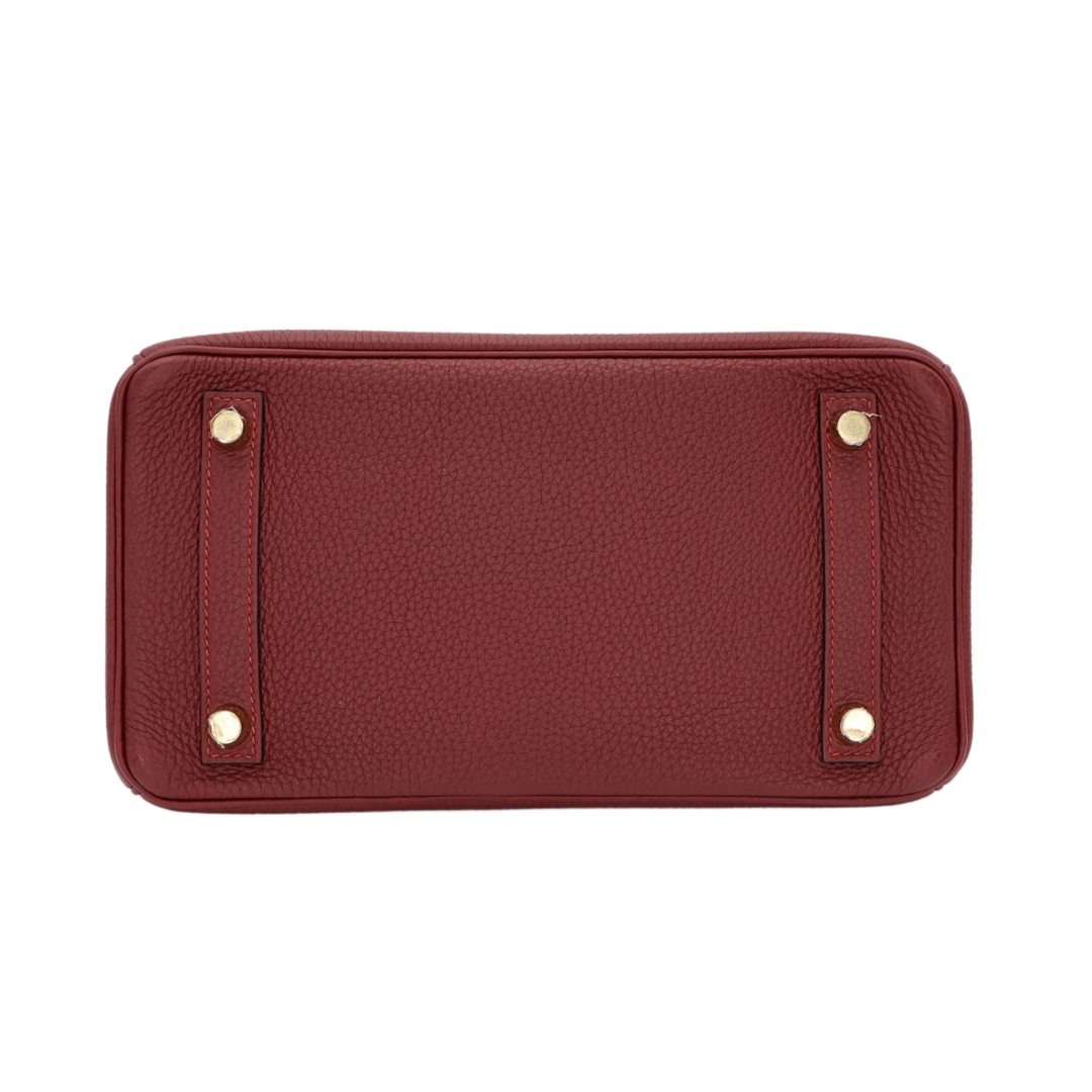 Hermes25cm Birkin Rouge H Togo Leather Gold Hardware